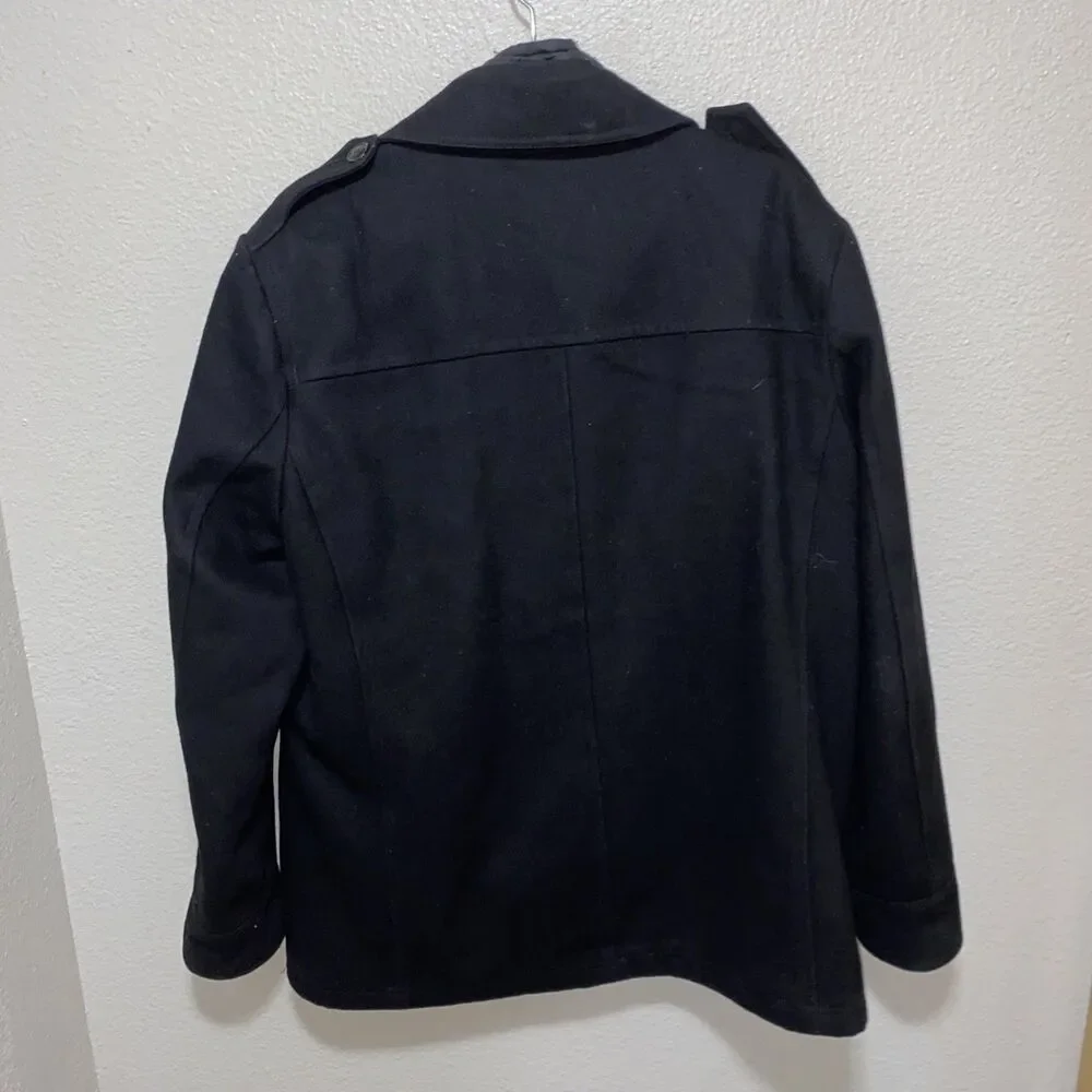 Levi’s Men’s Full Zip Pea Coat Size L Black As-Is